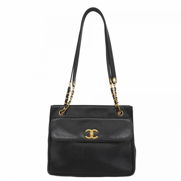 CHANEL Black Caviar Leather Shoulder Bag - Picture 1 of 16